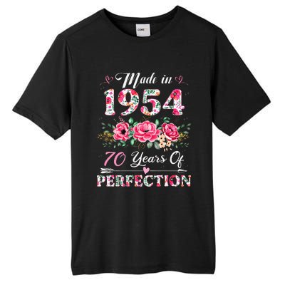 70 Year Old Made In 1954 Floral 70th Birthday Gifts Tall Fusion ChromaSoft Performance T-Shirt