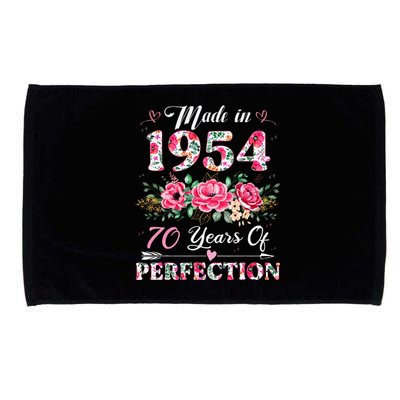 70 Year Old Made In 1954 Floral 70th Birthday Gifts Microfiber Hand Towel