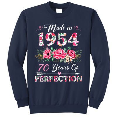 70 Year Old Made In 1954 Floral 70th Birthday Gifts Sweatshirt