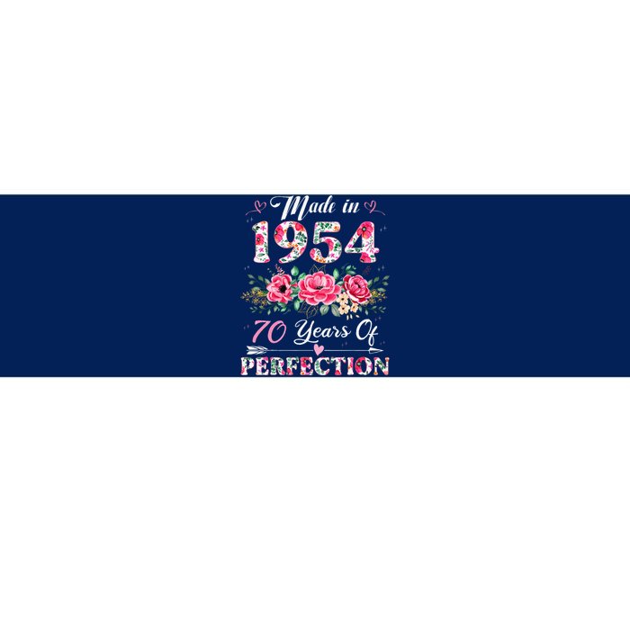 70 Year Old Made In 1954 Floral 70th Birthday Gifts Bumper Sticker