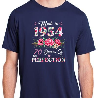 70 Year Old Made In 1954 Floral 70th Birthday Gifts Adult ChromaSoft Performance T-Shirt