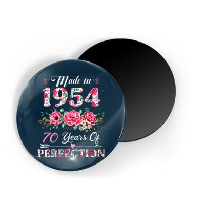 70 Year Old Made In 1954 Floral 70th Birthday Gifts Magnet