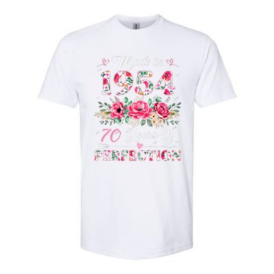 70 Year Old Made In 1954 Floral 70th Birthday Gifts Softstyle® CVC T-Shirt