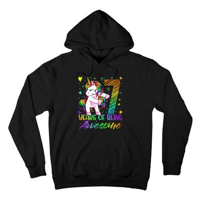 7 Year Old Gifts Unicorn Flossing 7th Birthday Girl Party Hoodie