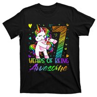 7 Year Old Gifts Unicorn Flossing 7th Birthday Girl Party T-Shirt