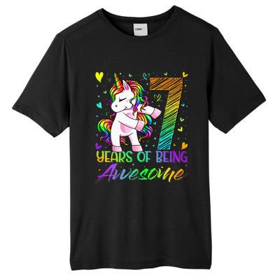 7 Year Old Gifts Unicorn Flossing 7th Birthday Girl Party Tall Fusion ChromaSoft Performance T-Shirt