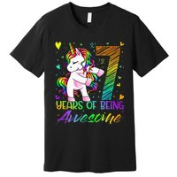 7 Year Old Gifts Unicorn Flossing 7th Birthday Girl Party Premium T-Shirt