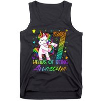 7 Year Old Gifts Unicorn Flossing 7th Birthday Girl Party Tank Top