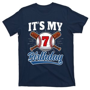 7 Years Old Baseball Player 7th Birthday Party Boy Girl T-Shirt