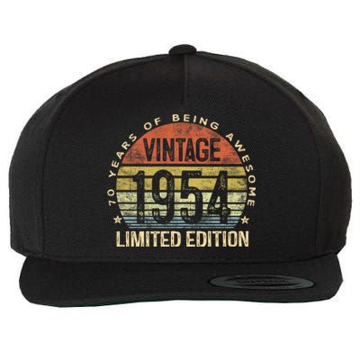 70 Year Old Gifts Vintage 1954 Limited Edition 70th Birthday Wool Snapback Cap