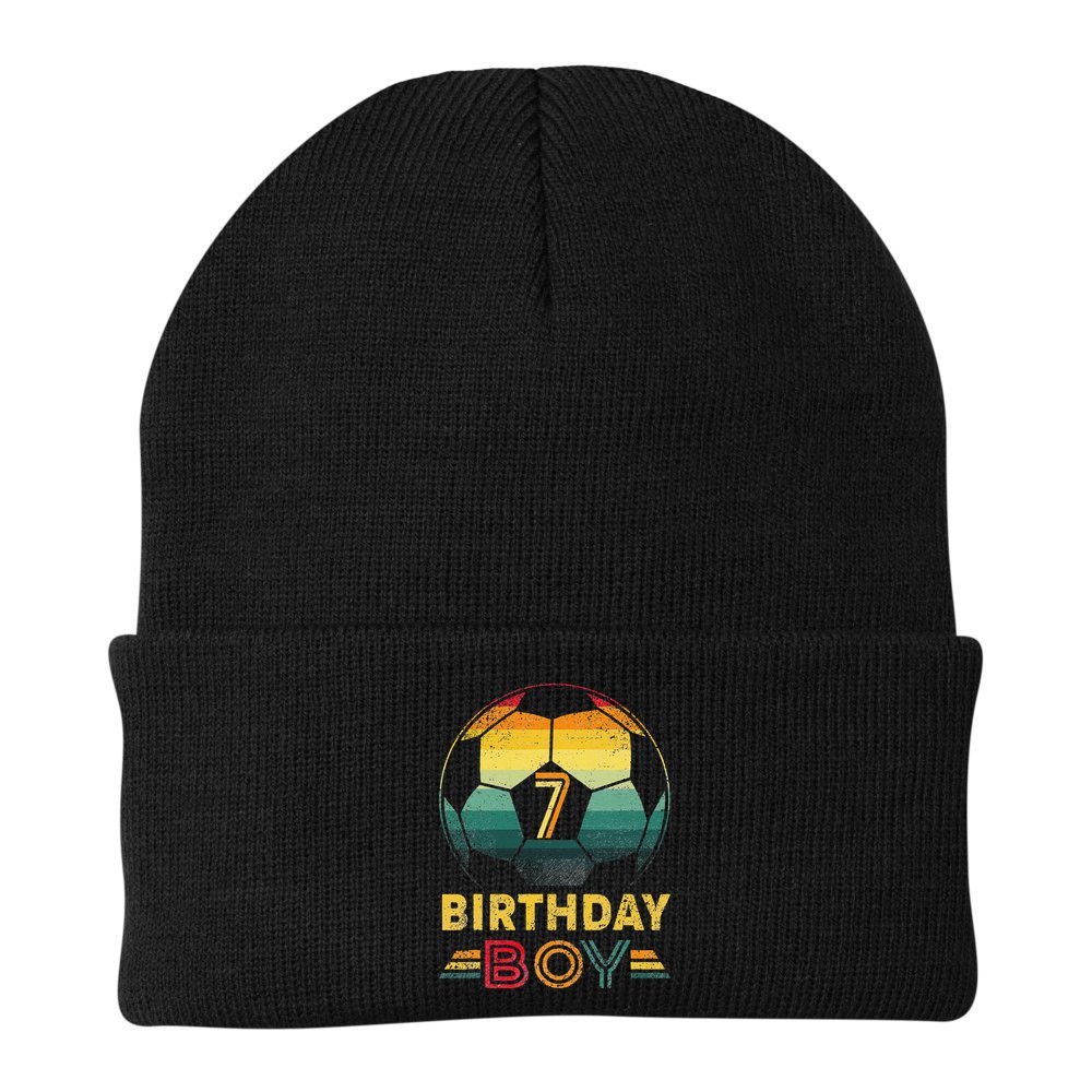 7 Year Old Gifts Football Soccer Player 7th Birthday Beanie