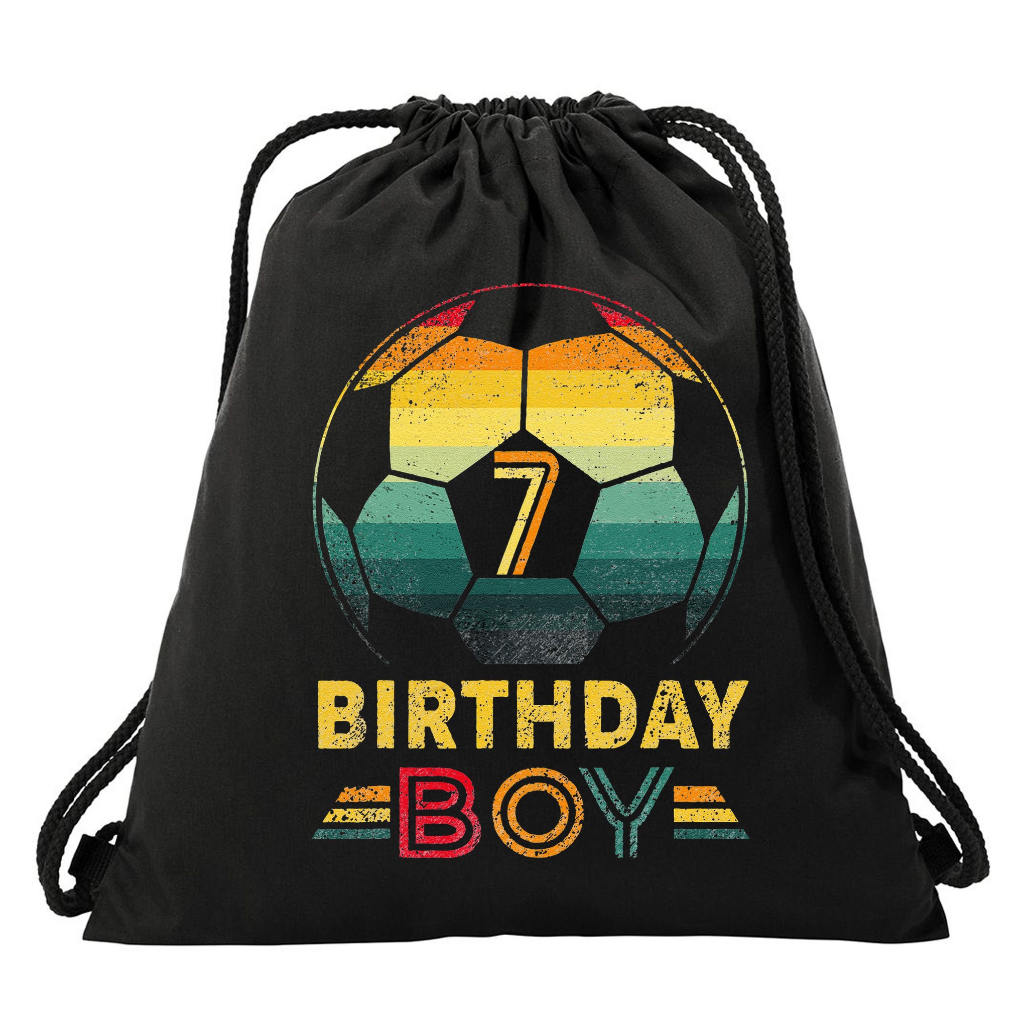 7 Year Old Gifts Football Soccer Player 7th Birthday Drawstring Bag
