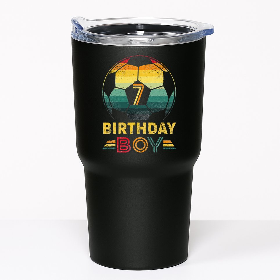 7 Year Old Gifts Football Soccer Player 7th Birthday Tumbler