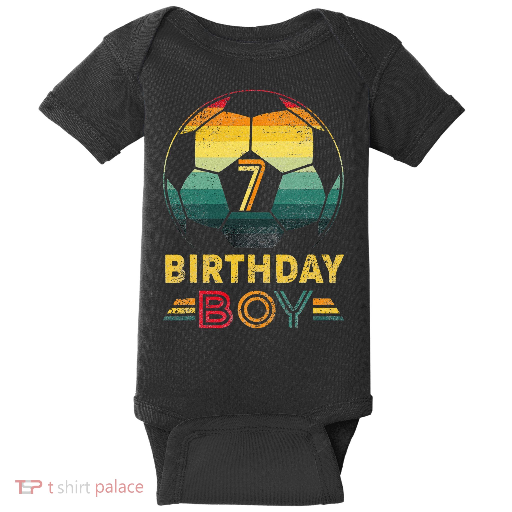 7 Year Old Gifts Football Soccer Player 7th Birthday Baby Bodysuit