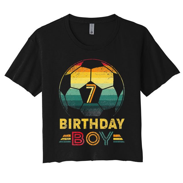 7 Year Old Gifts Football Soccer Player 7th Birthday Crop Top
