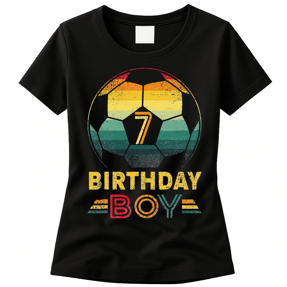 7 Year Old Gifts Football Soccer Player 7th Birthday Womens T-Shirt