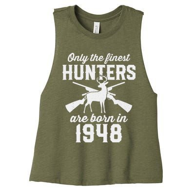 75 Year Old Deer Hunter: Hunting 1948 75th Birthday Women's Racerback Cropped Tank