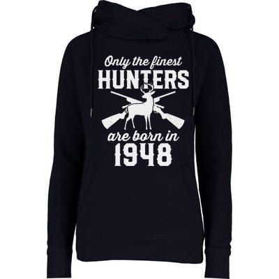 75 Year Old Deer Hunter: Hunting 1948 75th Birthday Womens Funnel Neck Pullover Hood