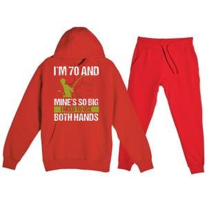 70 Year Old Fishing Lure Fisherman Rod Funny 70 Birthday Premium Hooded Sweatsuit Set