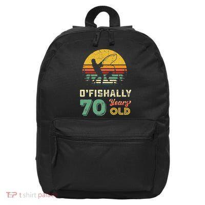 70 Years Old Seventy Grandpa Fish 70th Birthday Fishing Gift 16 in Basic Backpack