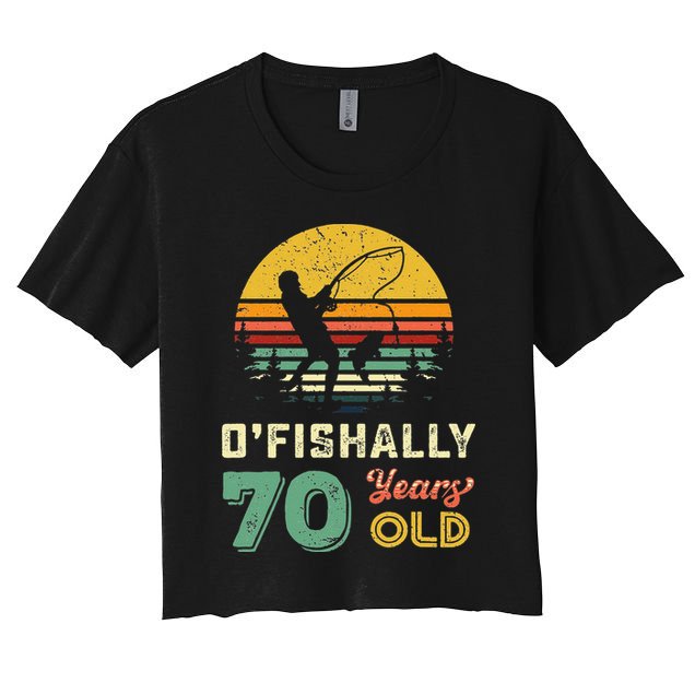 70 Years Old Seventy Grandpa Fish 70th Birthday Fishing Gift Crop Top