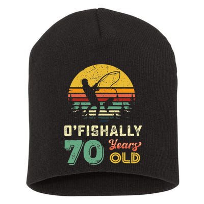 70 Years Old Seventy Grandpa Fish 70th Birthday Fishing Gift Short Acrylic Beanie
