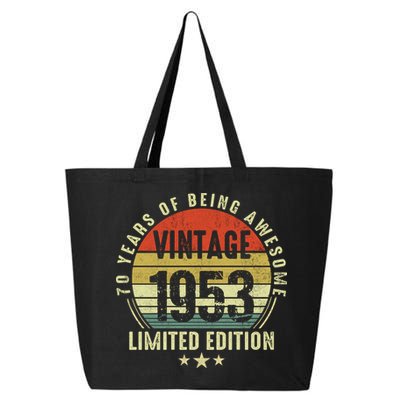 70 Year Old Vintage 1953 Limited Edition 70th Birthday Gift Ideas 25L Jumbo Tote