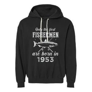 70 Years Old Seventy Grandpa Fish 70th Birthday Fishing Garment-Dyed Fleece Hoodie