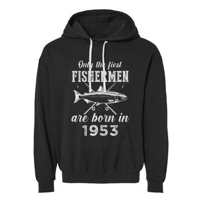 70 Years Old Seventy Grandpa Fish 70th Birthday Fishing Garment-Dyed Fleece Hoodie