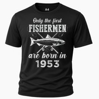 70 Years Old Seventy Grandpa Fish 70th Birthday Fishing Cooling Performance Crew T-Shirt