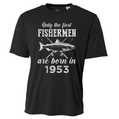 70 Years Old Seventy Grandpa Fish 70th Birthday Fishing Cooling Performance Crew T-Shirt