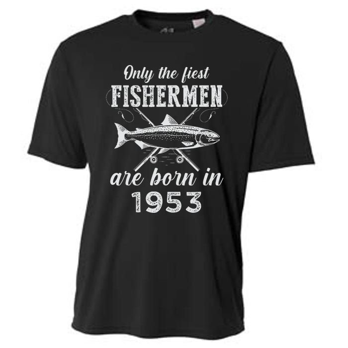 70 Years Old Seventy Grandpa Fish 70th Birthday Fishing Cooling Performance Crew T-Shirt