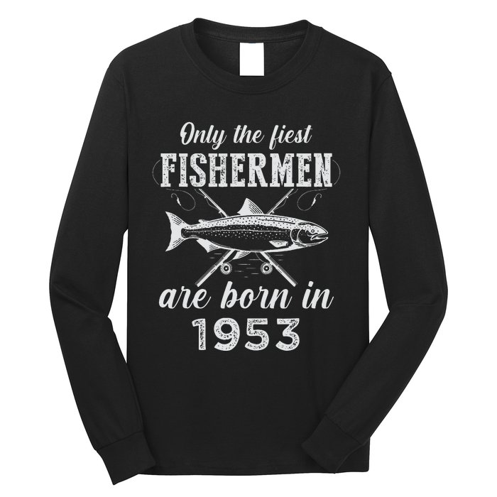 70 Years Old Seventy Grandpa Fish 70th Birthday Fishing Long Sleeve Shirt