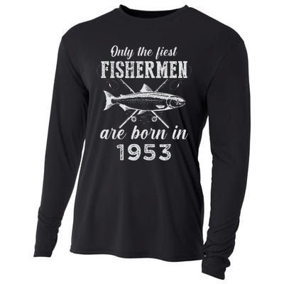 70 Years Old Seventy Grandpa Fish 70th Birthday Fishing Cooling Performance Long Sleeve Crew