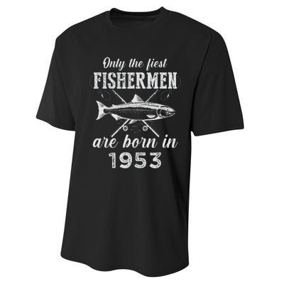 70 Years Old Seventy Grandpa Fish 70th Birthday Fishing Performance Sprint T-Shirt