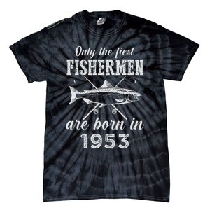 70 Years Old Seventy Grandpa Fish 70th Birthday Fishing Tie-Dye T-Shirt