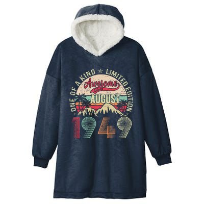 74 Years Old Gifts Vintage August 1949 Gifts 74th Birthday Hooded Wearable Blanket