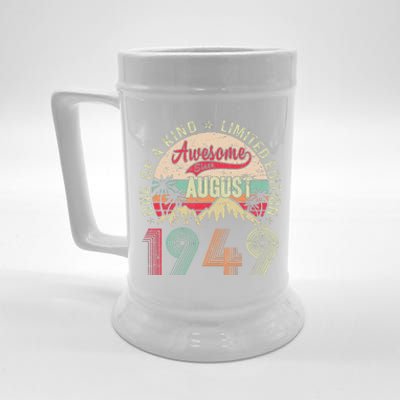 74 Years Old Gifts Vintage August 1949 Gifts 74th Birthday Beer Stein