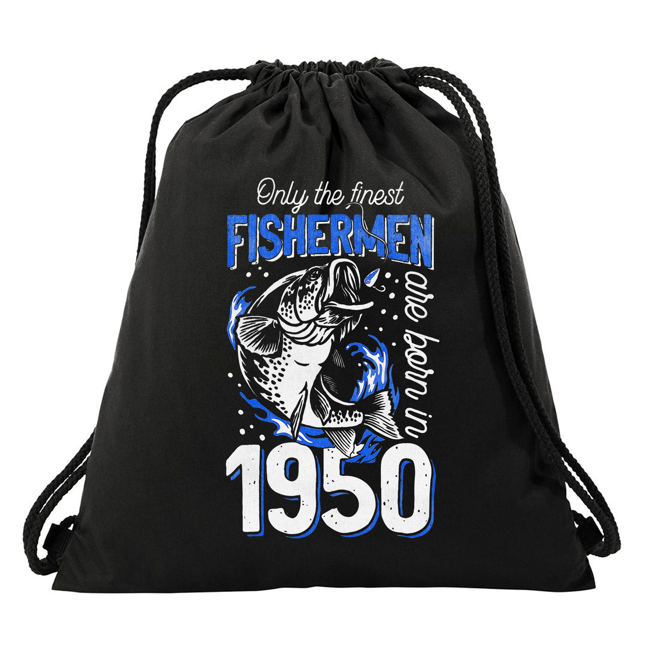71 Years Old Fishing Fisherman 1950 71st Birthday Drawstring Bag