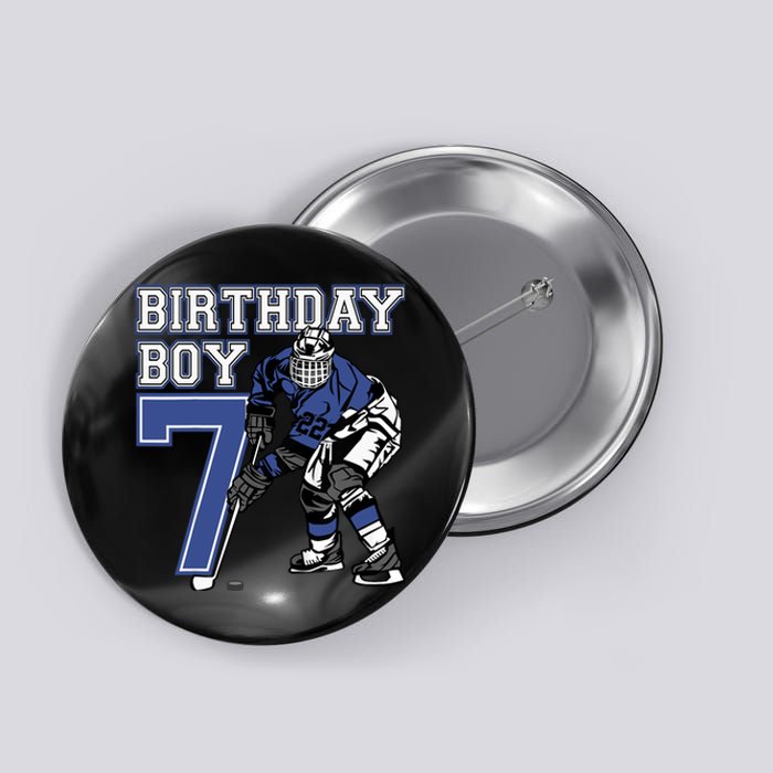  7 Year Old Ice Hockey Themed Birthday Party 7th Boy Gift Button