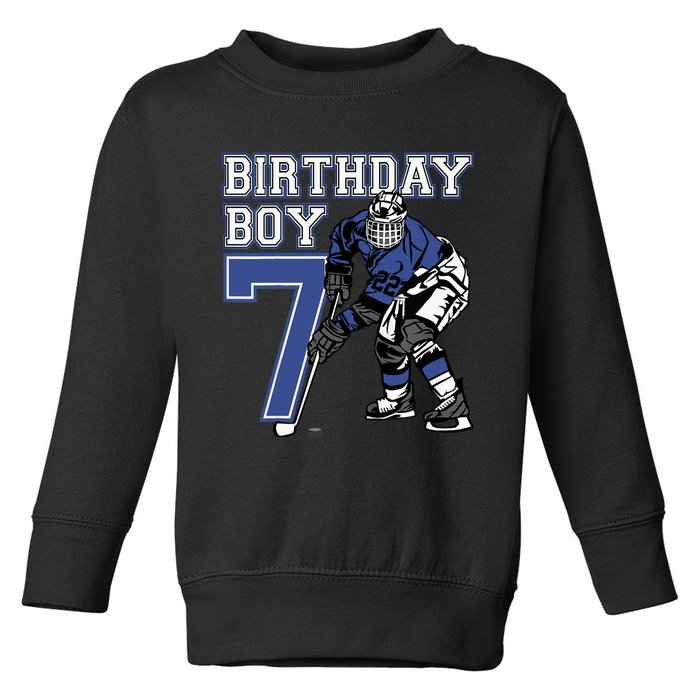  7 Year Old Ice Hockey Themed Birthday Party 7th Boy Gift Toddler Sweatshirt