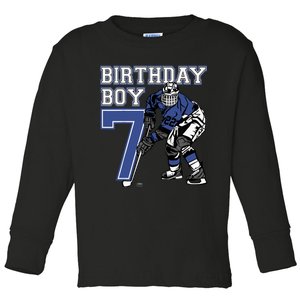  7 Year Old Ice Hockey Themed Birthday Party 7th Boy Gift Toddler Long Sleeve Shirt