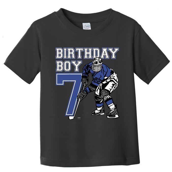  7 Year Old Ice Hockey Themed Birthday Party 7th Boy Gift Toddler T-Shirt