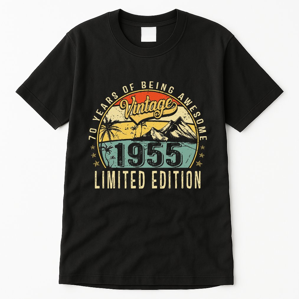 70 Years Old Gift Vintage 1955 70th Birthday Retro Gift Tall T-Shirt