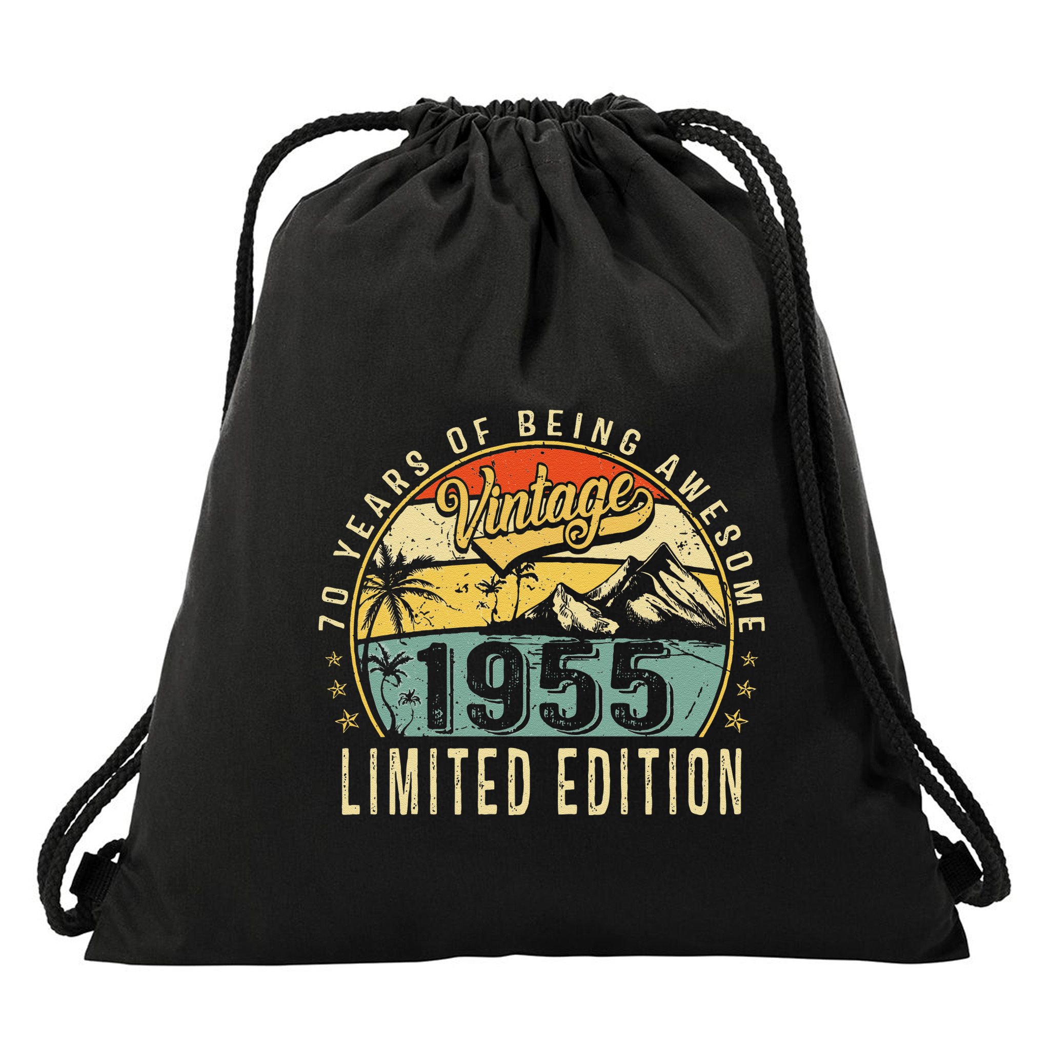 70 Years Old Gift Vintage 1955 70th Birthday Retro Gift Drawstring Bag