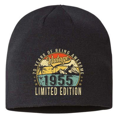 70 Years Old Gift Vintage 1955 70th Birthday Retro Gift Sustainable Beanie