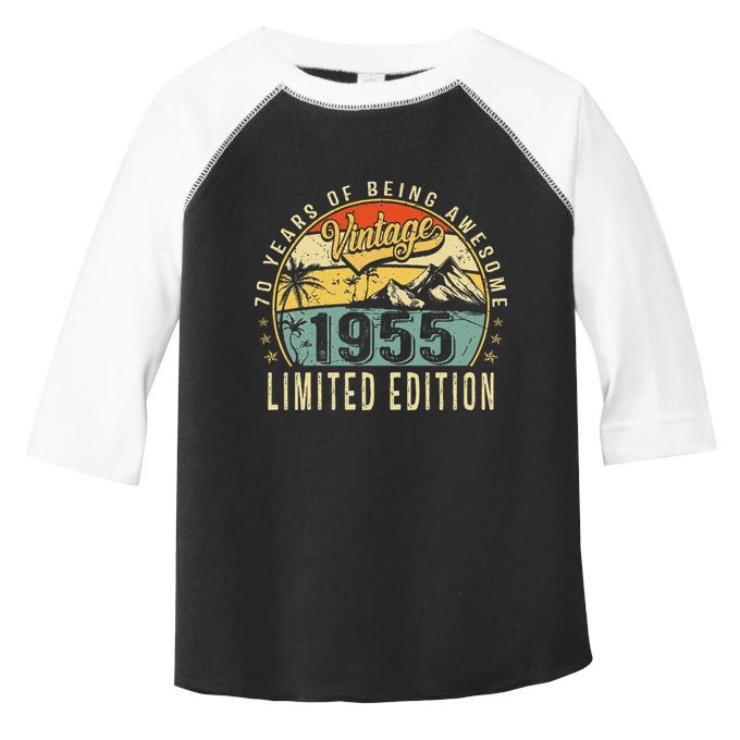 70 Years Old Gift Vintage 1955 70th Birthday Retro Gift Toddler Fine Jersey T-Shirt