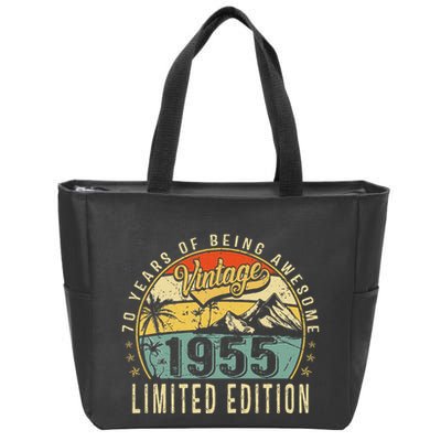 70 Years Old Gift Vintage 1955 70th Birthday Retro Gift Zip Tote Bag