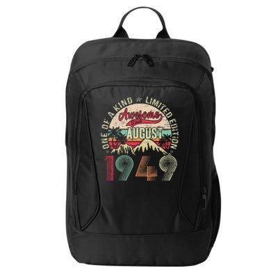 74 Years Old Gifts Vintage August 1949 Gifts 74th Birthday City Backpack