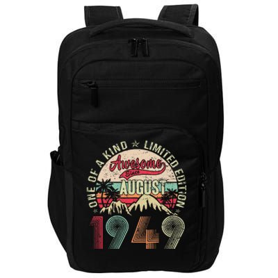 74 Years Old Gifts Vintage August 1949 Gifts 74th Birthday Impact Tech Backpack